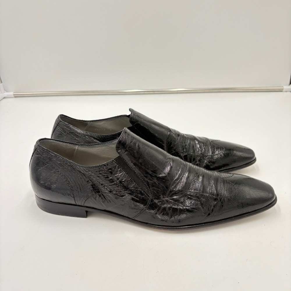 Cesare Paciotti Men’s Black Leather Loafer Shoes Luxury Elegant Designer Italy 9